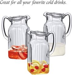 64oz Clear Plastic Acrylic Water Bottle With Lid 30 Pack